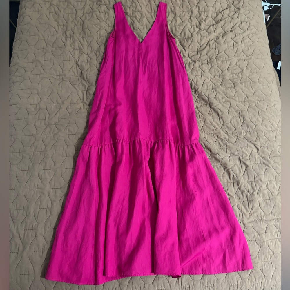 Scanlan Theodore Maxi V Neck Fuschia Dress Size 4